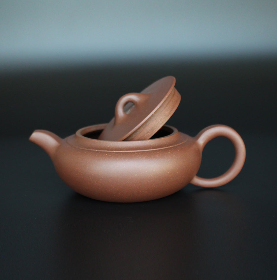 Teaware:Flat Purple Clay Pot