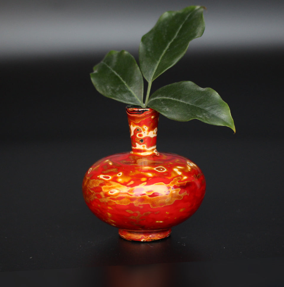 Teaware:Lacquer flower vase ornaments for tea sets