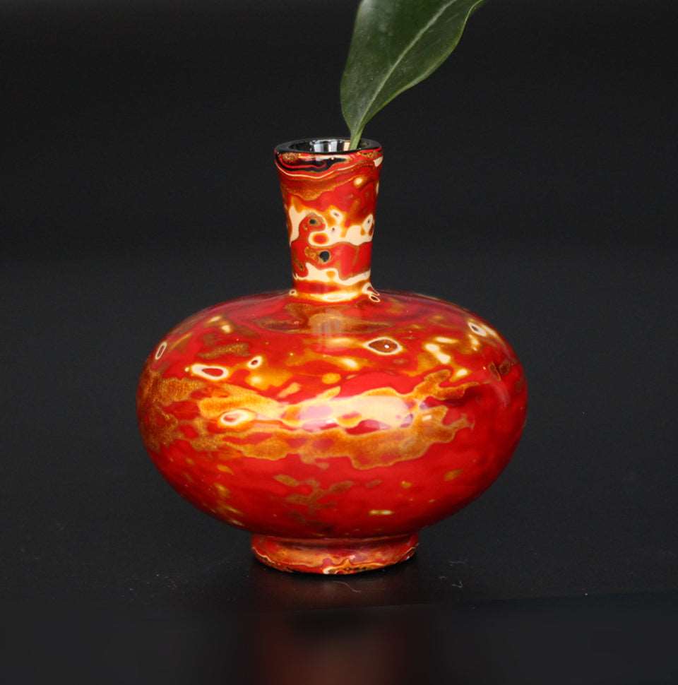 Teaware:Lacquer flower vase ornaments for tea sets